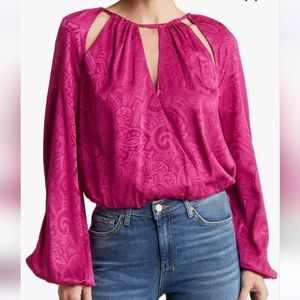 Veronica Beard Silk Blend Magenta Top